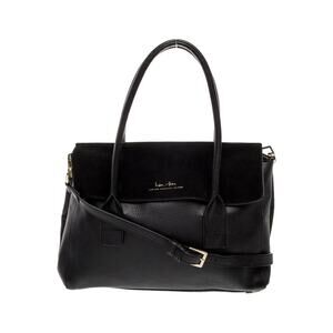 India Hicks Fussy Sarah Handbag Black Suede Leather